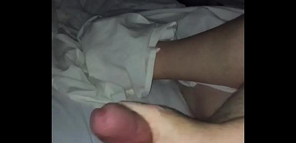  Wife’s sexy feet giving a great footjob,foot fetish,red toes,UK,British